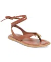 Dolce Vita Judy Ankle Wrap Sandal In Cognac Leather