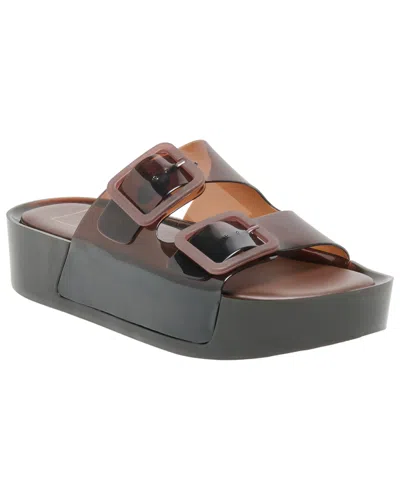 Dolce Vita Women's Julio X Jelly Double-band Jelly Footbed Platform Sandals In Chocolate Vinyl