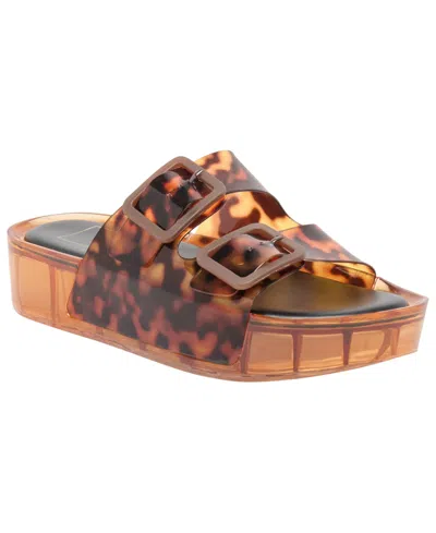 Dolce Vita Women's Julio X Jelly Double-band Jelly Footbed Platform Sandals In Tortoise Vinyl