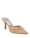 Dolce Vita Women's Kairi Slip On Pointed Toe Bow High Heel Pumps In Camel Suede