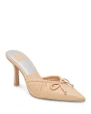 Dolce Vita Women's Kairi Slip On Pointed Toe Bow High Heel Pumps In French Vanilla Leather