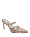 Dolce Vita Women's Kanika Pointed Toe Embellished Slip On High Heel Pumps In Sand Snake Embossed Leather