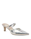 Dolce Vita Kanika Kitten Heel Pump In Silver Distressed Leather