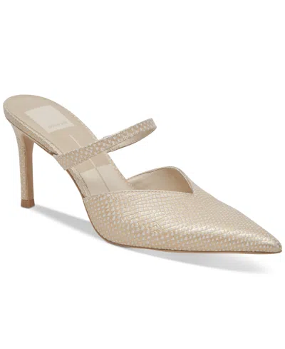 Dolce Vita Women's Kanika Slip-on Pointed-toe Pumps In Champagne Embossed Leather