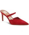 Dolce Vita Kanika Womens Suede Pointed Toe Mules In Crimson Suede