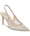Dolce Vita Kaye Crystal Pointy Toe Slingback Pump In Gold Mesh Rhinestone