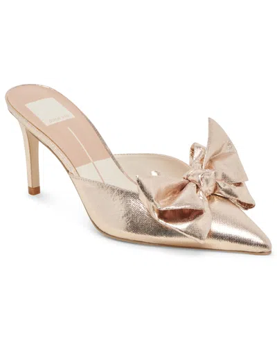 Dolce Vita Women's Kayli Pointed-toe Mule Pumps In Platinum Satin