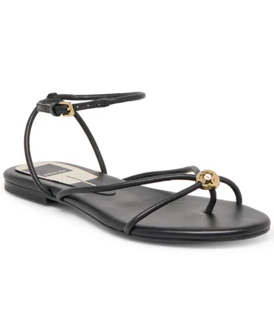 Dolce Vita Women's Kenley Embellished Strappy Flat Sandals In Black