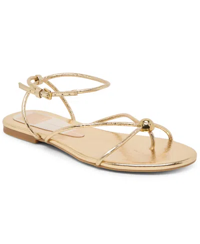 Dolce Vita Women's Kenley Embellished Strappy Flat Sandals In Gold