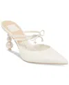 Dolce Vita Klaire Pearl Bead Heels In White