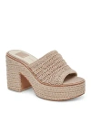 DOLCE VITA WOMEN'S LADIN SLIP ON WOVEN PLATFORM HIGH HEEL SANDALS