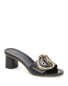 Dolce Vita Laika Womens Leather Slip-on Heels In Black Leather