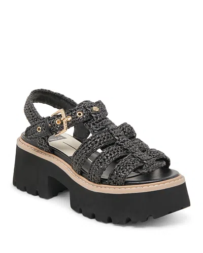 Dolce Vita Women's Latice Platform Sandals In Onyx Knit