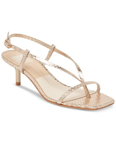 Dolce Vita Women's Laury Strappy Kitten-heel Dress Sandals In Champagne