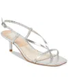 Dolce Vita Laury Strappy Sandal In Silver Embossed Leather