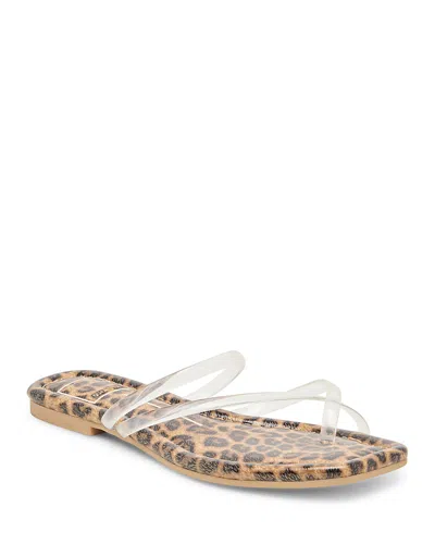 Dolce Vita Women's Leanna Strappy Flat Sandals In Leopard Vinyl