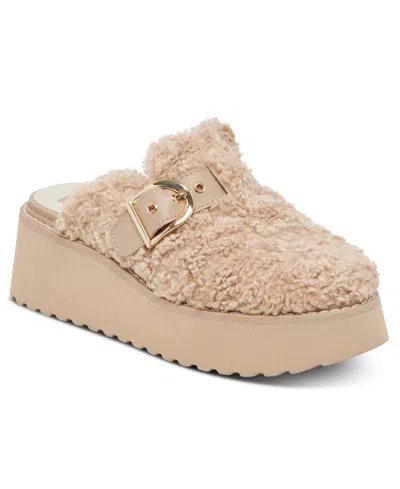 Dolce Vita Women's Lelani Plush Platform Clogs In Natural