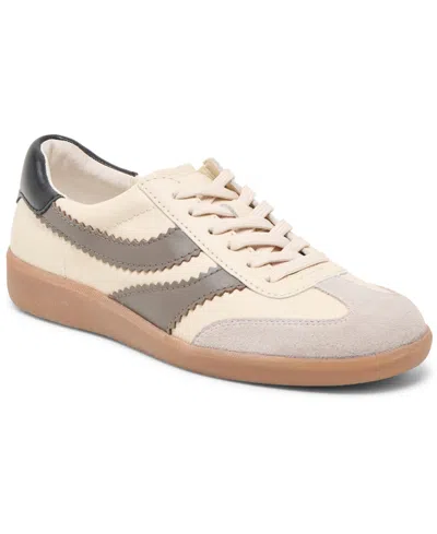 Dolce Vita Merit Sneakers White Grey Leather In Neutral