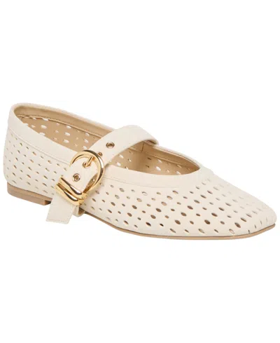 Dolce Vita Mikel Ballet Flats Creme Perforated Suede In Animal Print