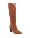 Dolce Vita Nedi Pointed Toe Knee High Boot In Brown Nubuck