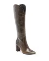 Dolce Vita Nedi Pointed Toe Knee High Boot In Dark Olive Leather