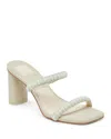 Dolce Vita Nolah Mint Multi Beaded High Heel Slide Sandals In Mint Multi