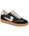 Dolce Vita Notice Black And White Leather Color Block Lace-up Sneakers In Black Suede
