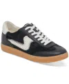 Dolce Vita Notice Black And White Leather Color Block Lace-up Sneakers In Onyx Multi