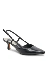 Dolce Vita Odela Pointed Toe Kitten Heel Slingback Pump In Midnight Crinkle Patent
