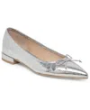Dolce Vita Palani Ballet Flats Silver Distressed Leather In Silver Metallic