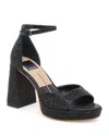 Dolce Vita Pandro Crystal Womens Embellished Block Heels In Black Metallic