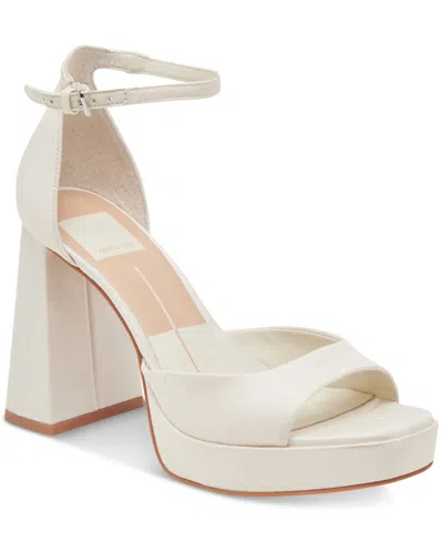 Dolce Vita Women's Pandro Platform Two-piece Dress Sandals In White