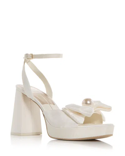 Dolce Vita Women's Patton Bow Platform Sandals In White