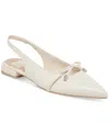 Dolce Vita Payge Pointed Toe Slingback Pump In Off White Crinkle Patent Leather