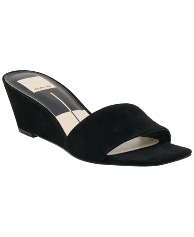 Dolce Vita Women's Qaily Slip-on Dressy Wedge Sandals In Black