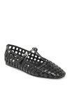Dolce Vita Women's Rains T-strap Woven Mary Jane Flats In Black Leather