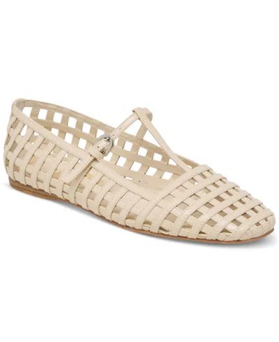 DOLCE VITA WOMEN'S RAINS T-STRAP WOVEN MARY JANE FLATS