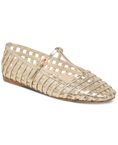 DOLCE VITA WOMEN'S RAINS T-STRAP WOVEN MARY JANE FLATS