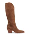 Dolce Vita Raj Pointed Toe Knee High Boot In Brown Sued