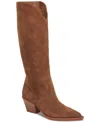 Dolce Vita Raj Pointed Toe Knee High Boot In Brown Suede