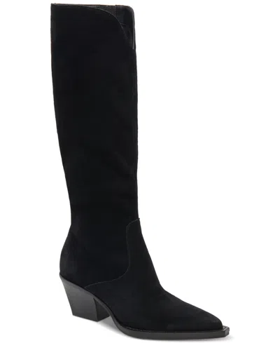 Dolce Vita Women's Raj Pointed-toe Tall Boots In Onyx Suede