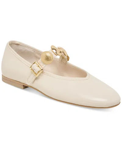 Dolce Vita Women's Relan Embellished Mary Jane Flats In Off White Leather