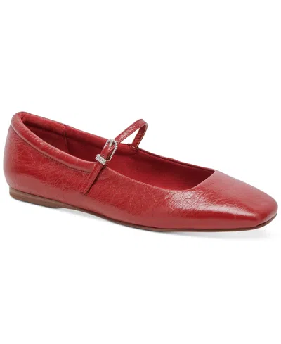 Dolce Vita Women's Reyes Slip On Mary Jane Ballet Flats In Red Crinkle Patent