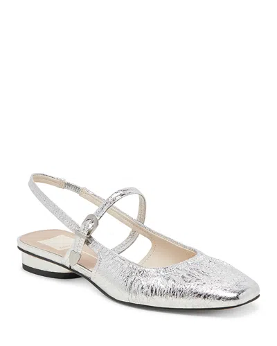 Dolce Vita Women's Rianne Slingback Mary Jane Flats In Silver Distressed