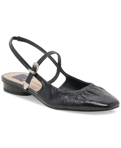 Dolce Vita Women's Rianne Slingback Mary Jane Flats In Midnight Crinkle