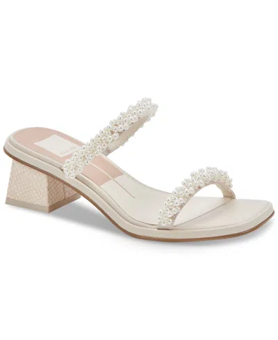 Dolce Vita Women's River Pearl Block-heel Sandals In Vanilla Pearls