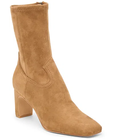 Dolce Vita Women's Roan Square-toe Pull-on Stretch Dress Booties In Brown