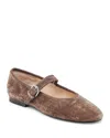 Dolce Vita Roslyn Mary Jane Flat In Smoke Velvet