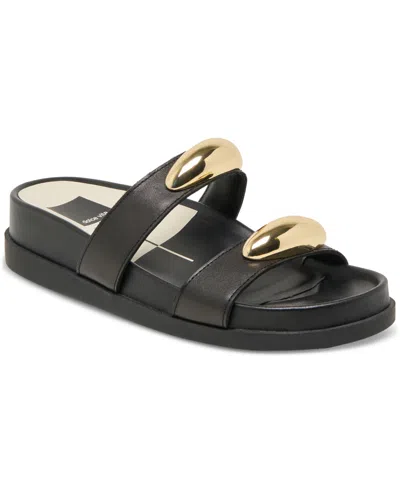 Dolce Vita Women's Satine Jewelry Double Band Bracelet Footbed Sandals In Black