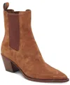 Dolce Vita Shadie Pointed Toe Chelsea Boot In Brown Suede